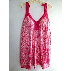 Women Within Swim 365 Pink Pasley Floral 1 Piece Swimsuit Dress size 22